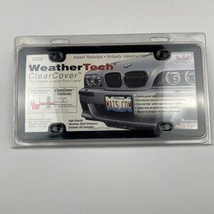 Weathertech Clear Cover License Plate Frame Black Kit Impact Resistant